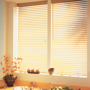 Faux wood blinds