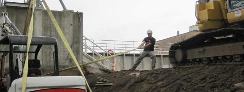 Forms in place prior to concrete pour