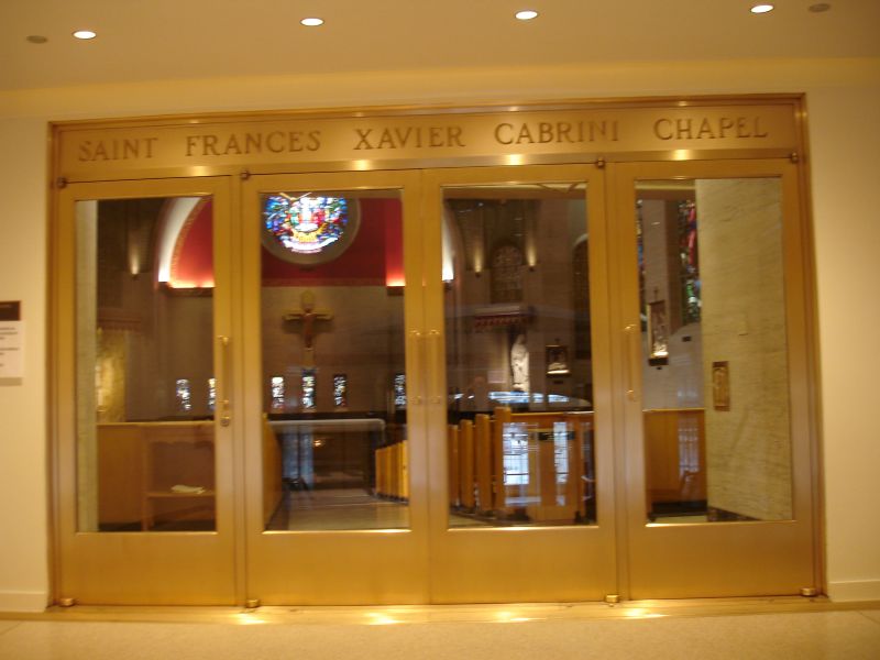 Automatic bronze doors