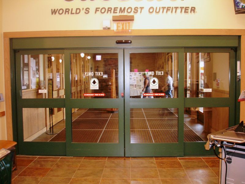 Automatic sliding doors for retail stores
