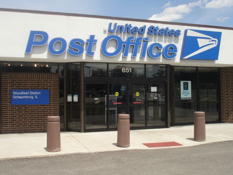 Automatic sliding doors for post offices