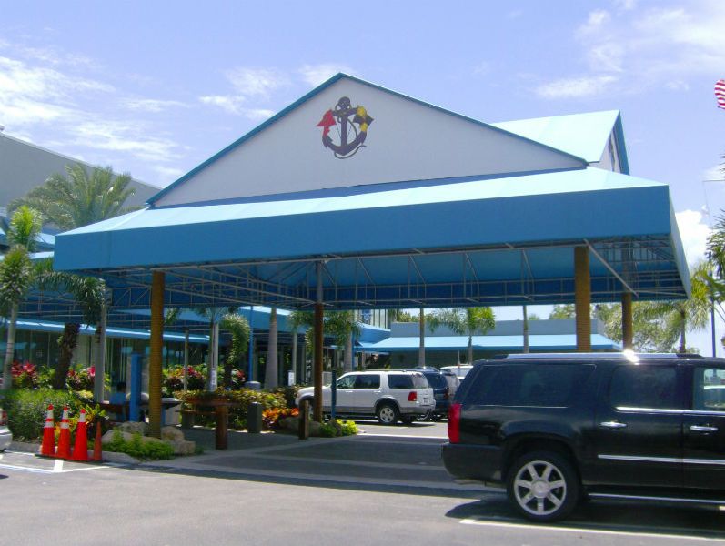 Custom Porte Cochere, Awnings, and Canopies - Monty's Restaurant & Marina
