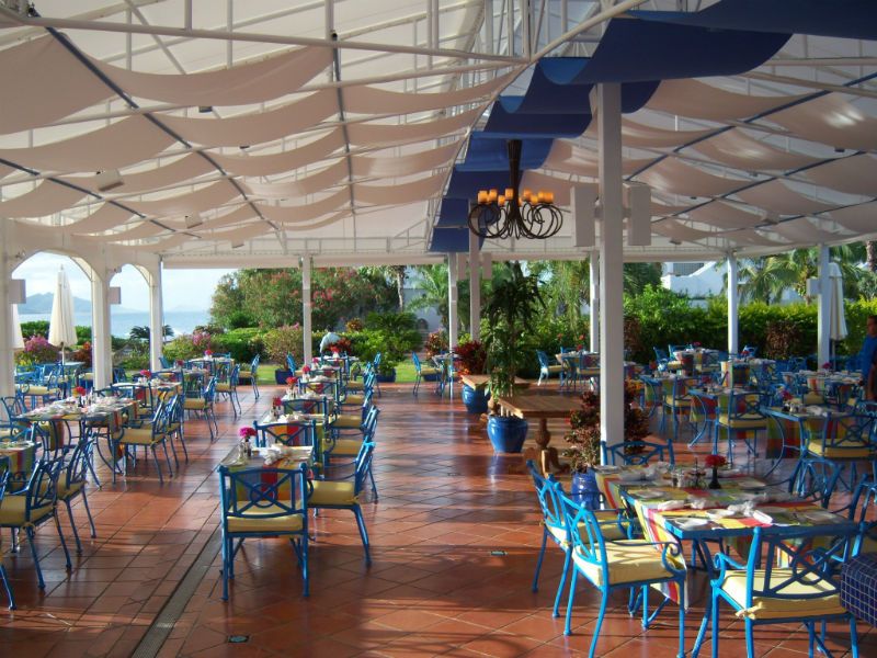 Resort Restaurant Canopy w/ Custom Drape Panels