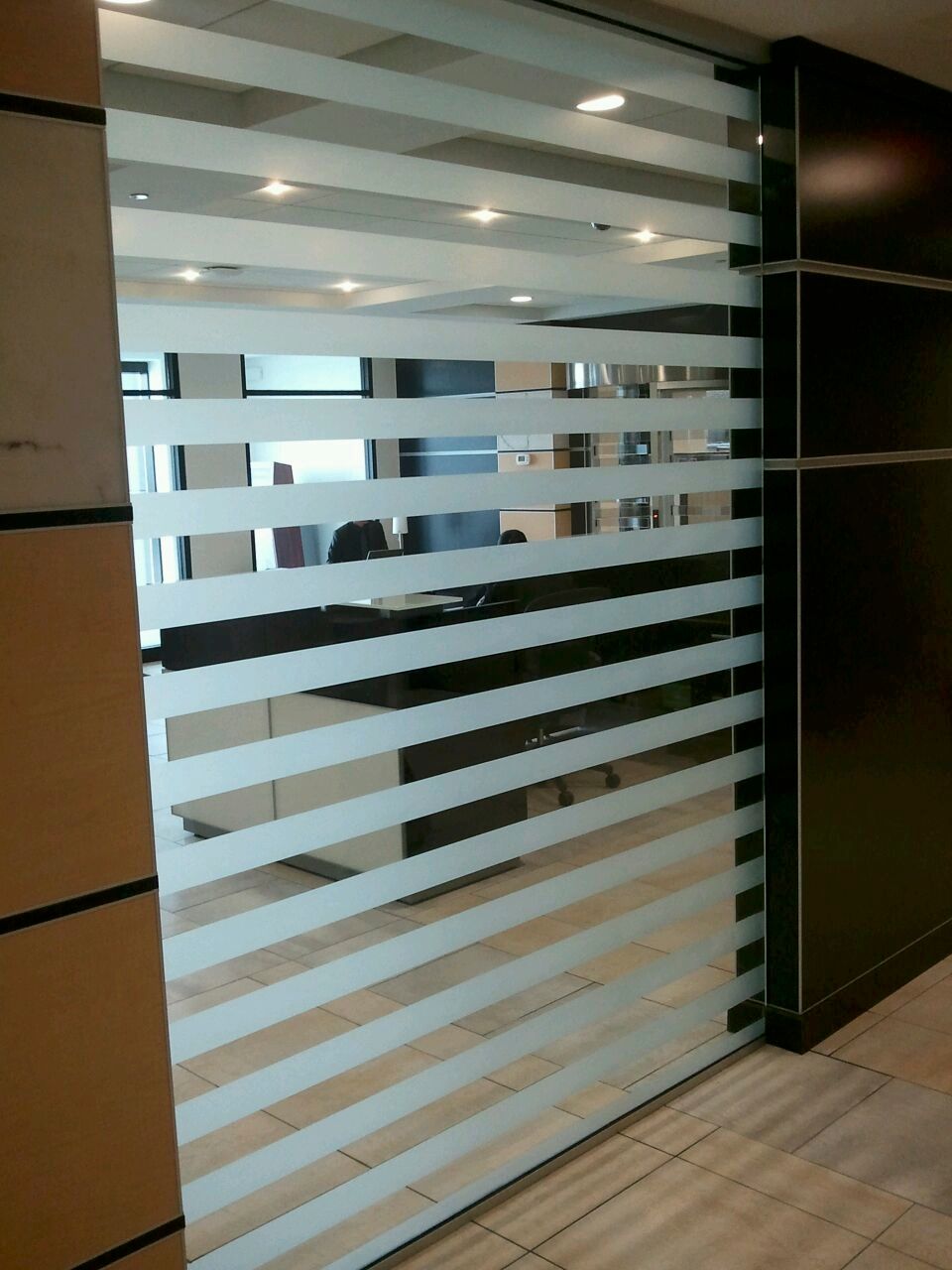 SolarTex Inc. Custom Cut Window Film Design with Lines Image ProView