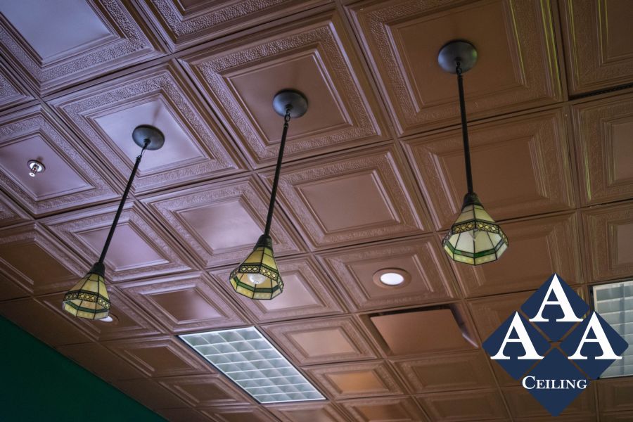 Fitzgerald Office with American Tin #6 Ceiling Tile