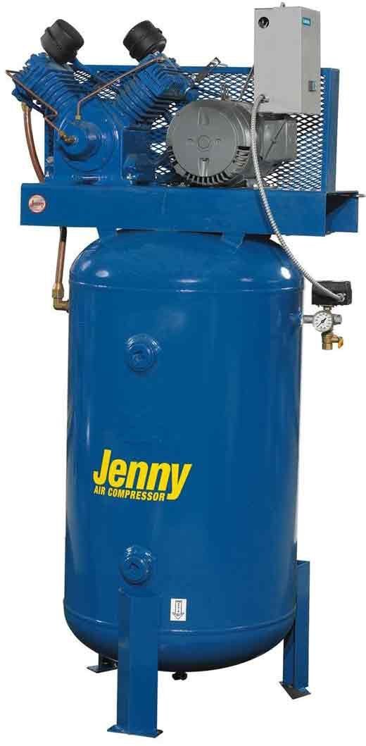 Jenny Air Compressor 80 gal 5hp Tank Mount 230V 2-Stage Pump