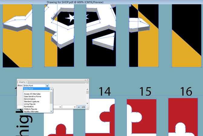 Artwork chopped into 5' sections ready for print.