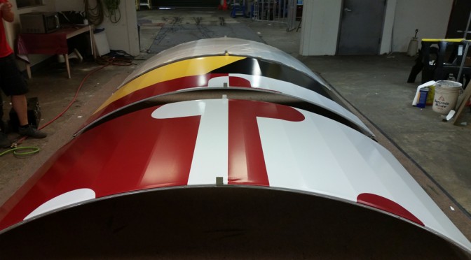 Panels being fabricated