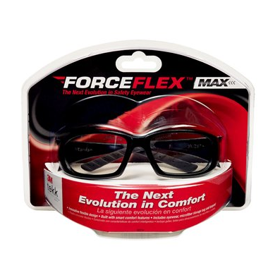 3M Eye Protection, Obsidian, Indoor/Outdoor lens ForceFlex Max