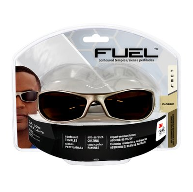 3M Fuel Classics High Performance Safety Eyewear 92228-80025, Light Bronze frame, Brown lenses
