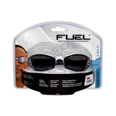 3M Fuel Sport Safety Eyewear 92224-80025, Silver/Black frame