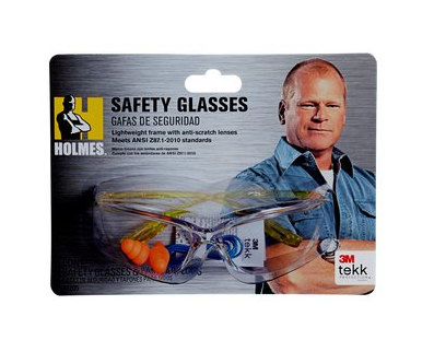 3M Holmes Workwear(R) Safety Glasses 90205-80025H Yellow frame, clear lens with CSS, 6 per cut case
