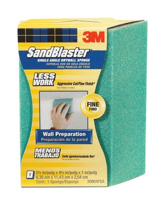 3M(TM) Pro Grade Drywall Angled Sanding Sponge, 2.5 in x 4.5 in x 1 in