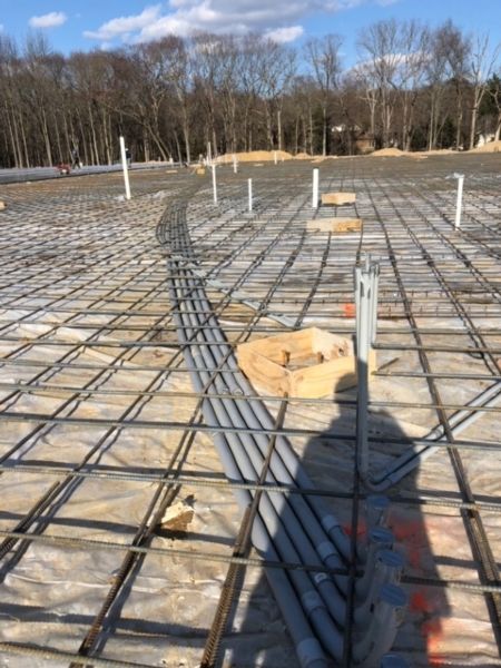 Underground conduit prior to foundation being poured 