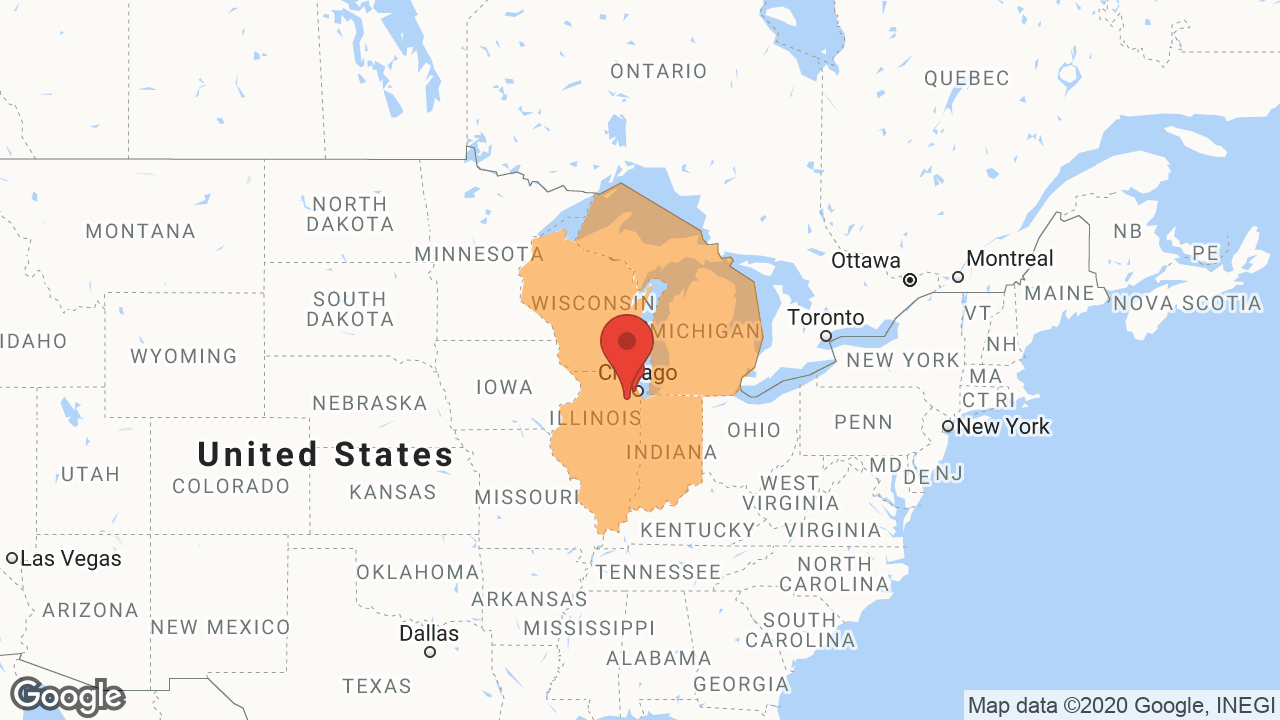 Service Area and Locations Map for CCI Flooring, Inc