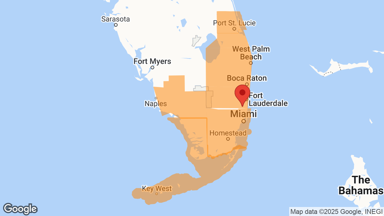 Service Area and Locations Map for Universal Drywall and Plastering, Inc.