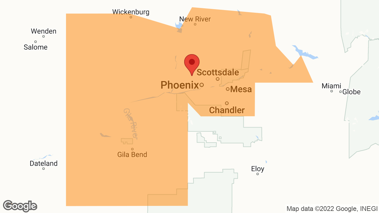 Service Area and Locations Map for Metropolitan Builders LLC